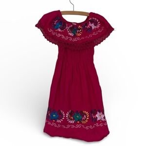 Embroidered Pink Kids Dress